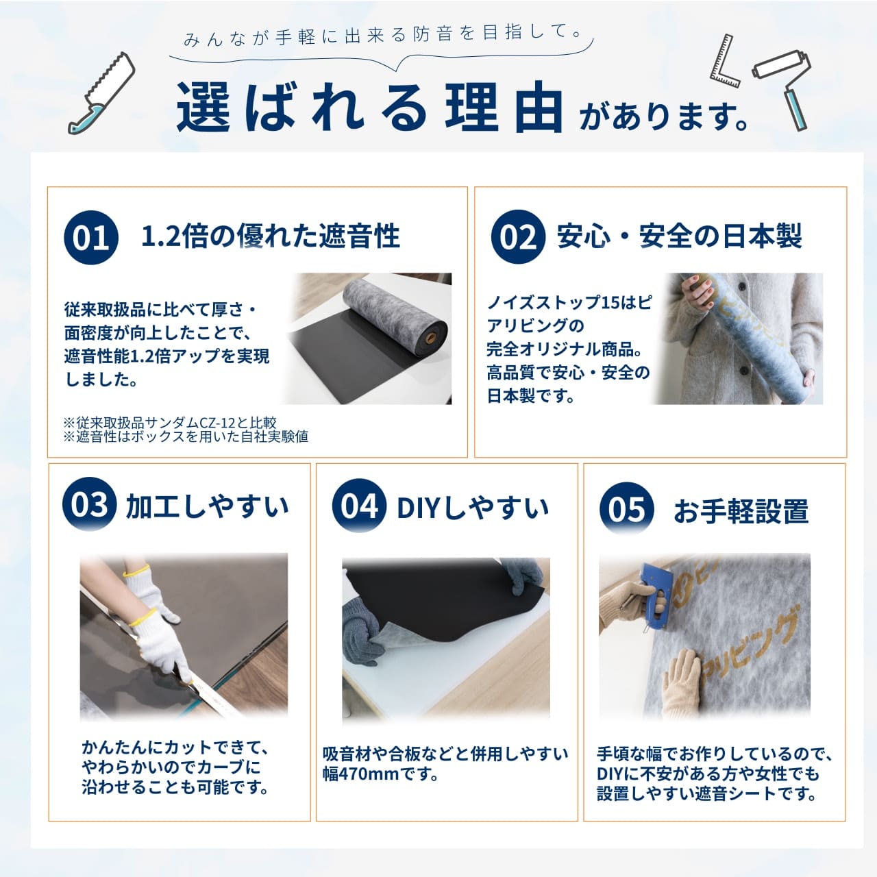 ノイズストップ15が選ばれる理由