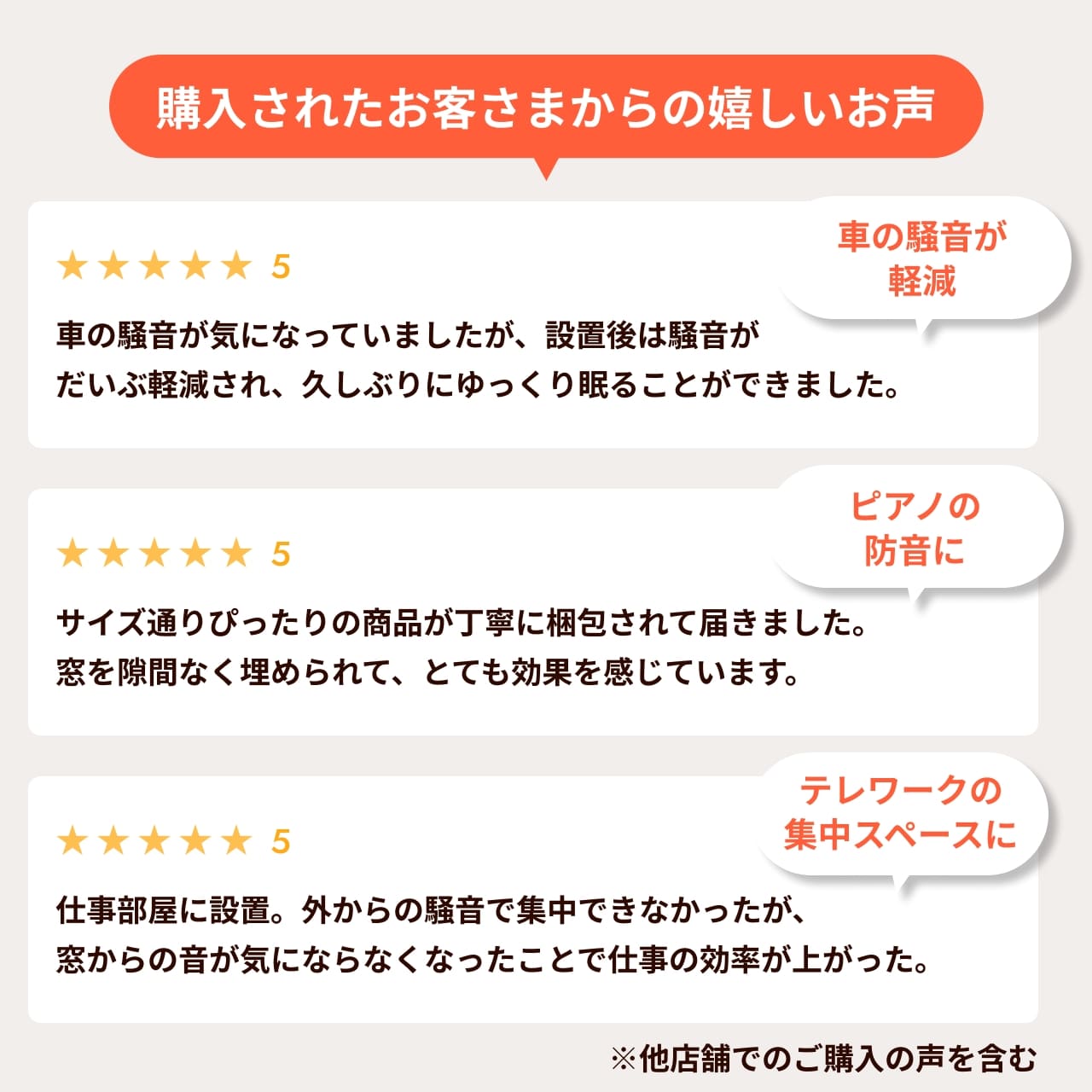 車や電車の騒音対策、ピアノの防音、在宅ワークの集中スペースづくりに役立つ「窓用ワンタッチ防音ボード」。実際に使用した購入者から寄せられた、効果を実感した口コミ・レビューを紹介します