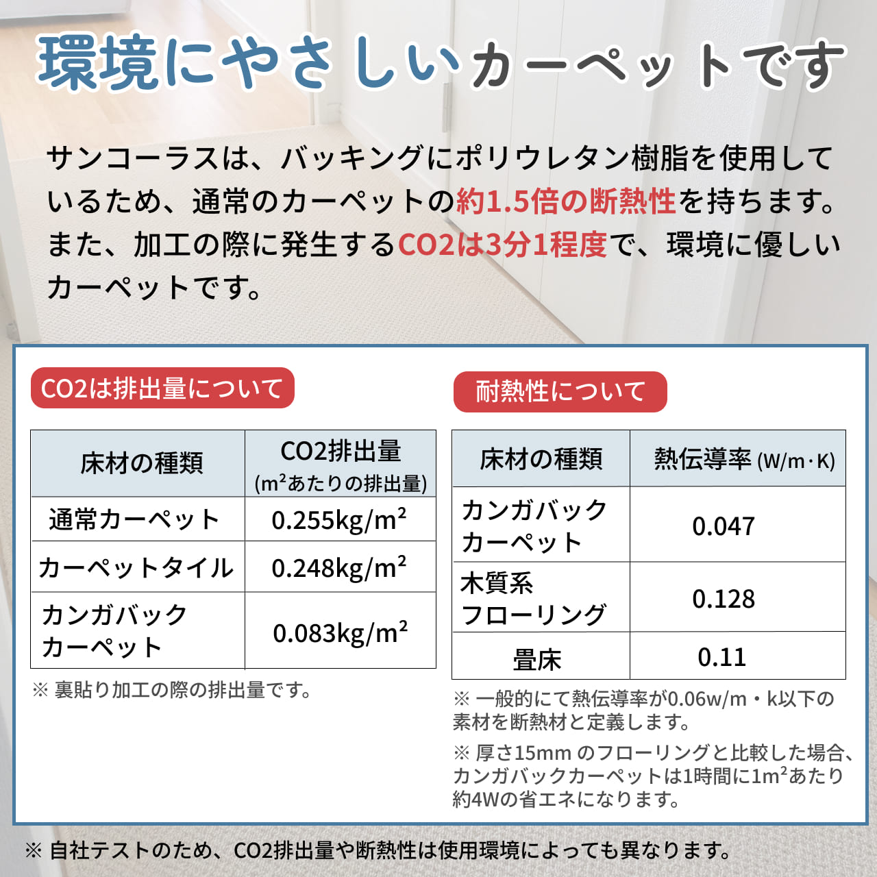 環境に優しい防音カーペット