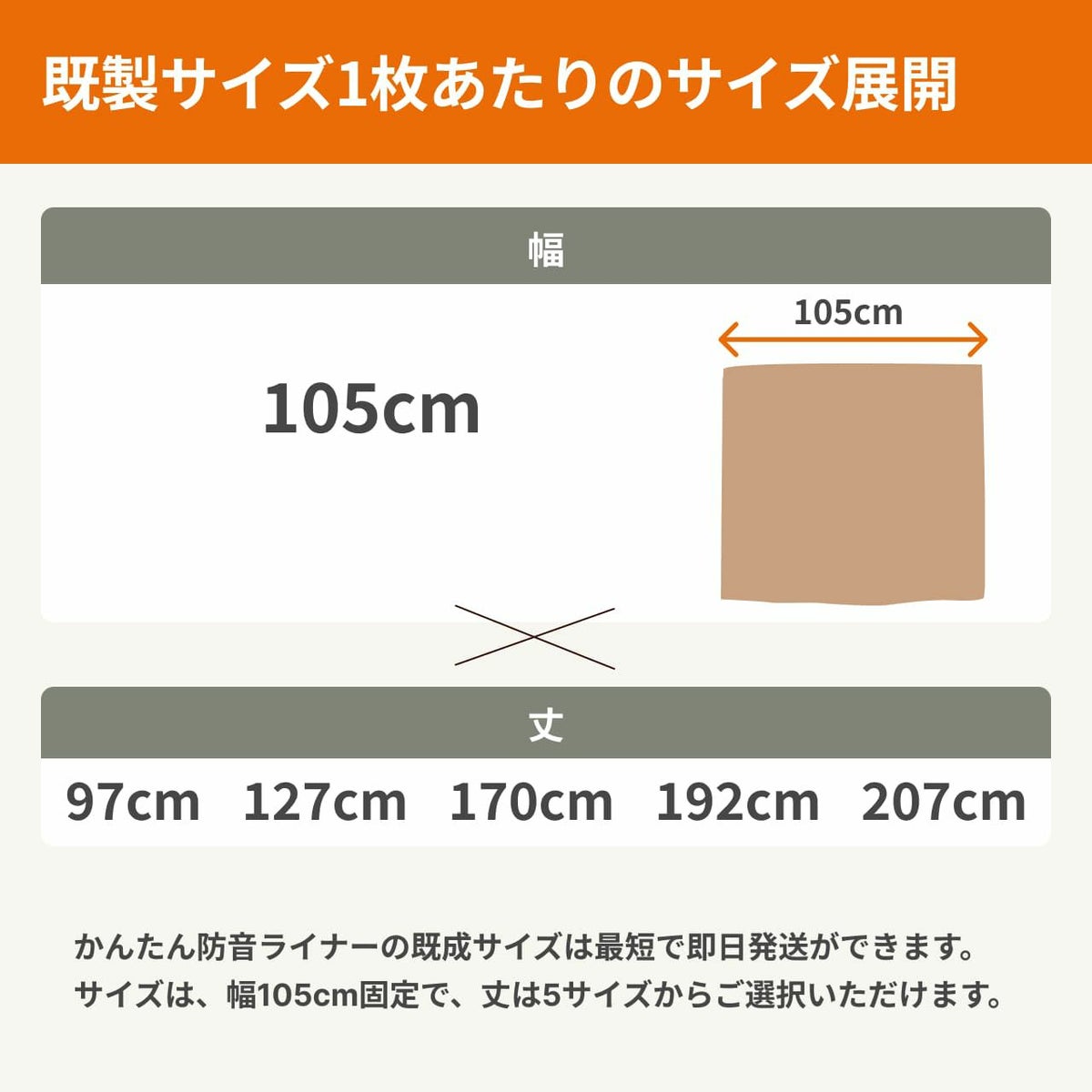 かんたん防音ライナーのサイズ