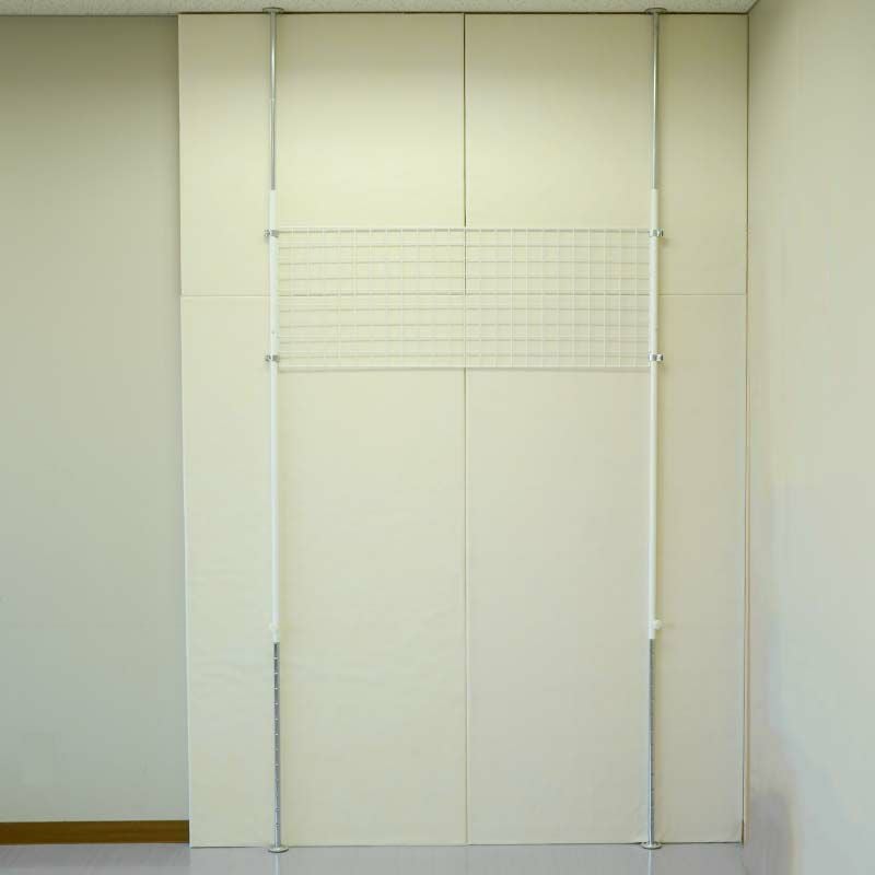 つっぱりポールセット単体 高さ1350-2050mm メッシュパネル幅1200mm 