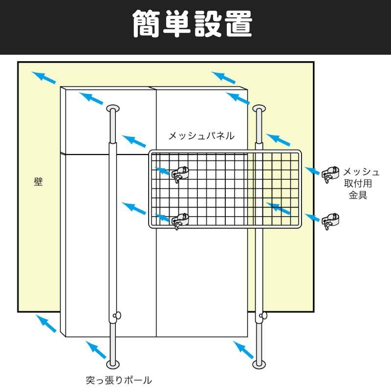 つっぱりポールセット単体の設置方法
