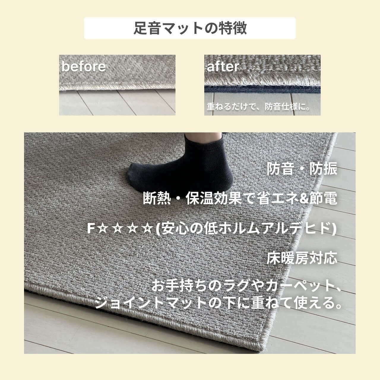 防音マットセット 静床ライト 2枚 足音マット 1枚 | 防音専門ピアリビング